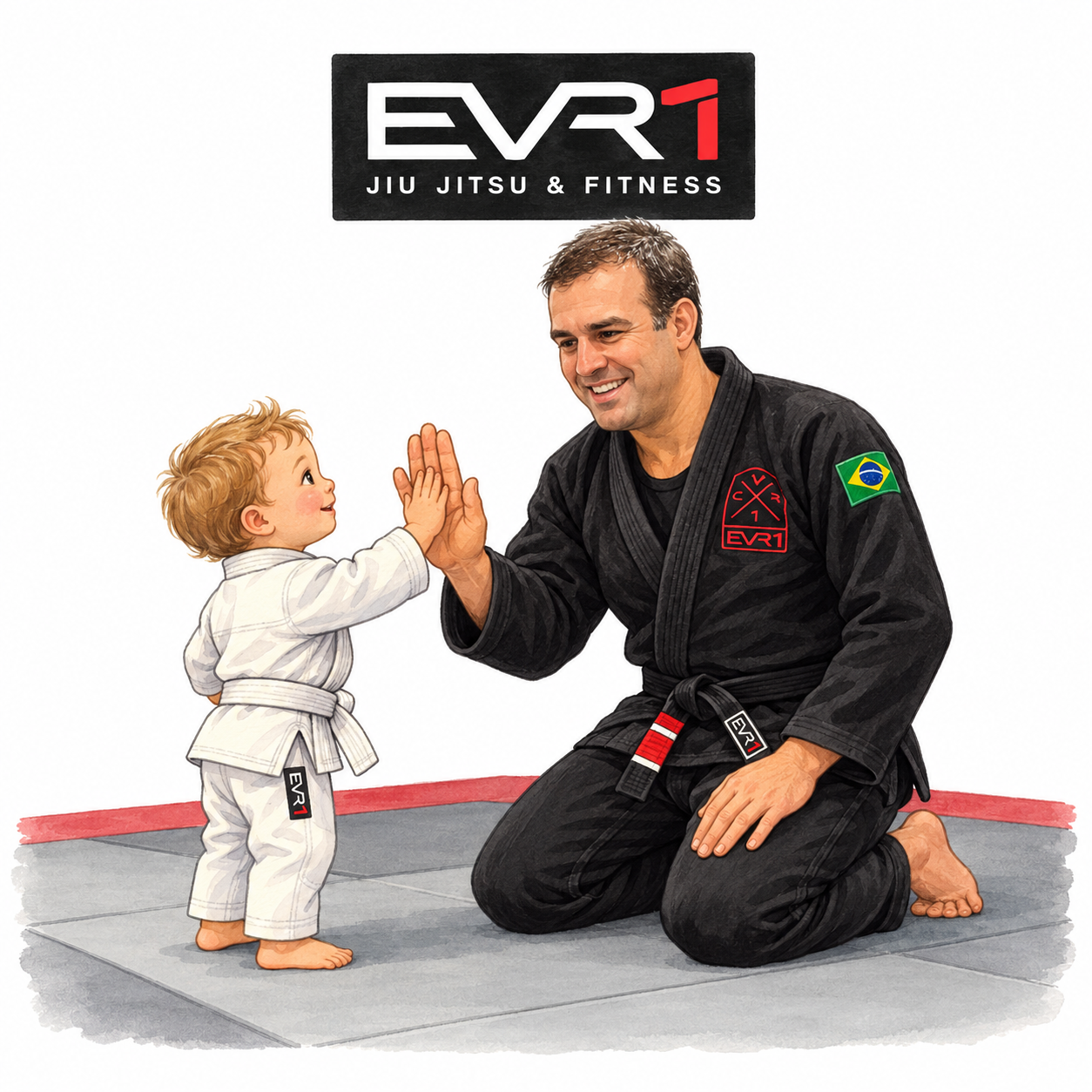 Children together on the mats at Everyone Jiu Jitsu