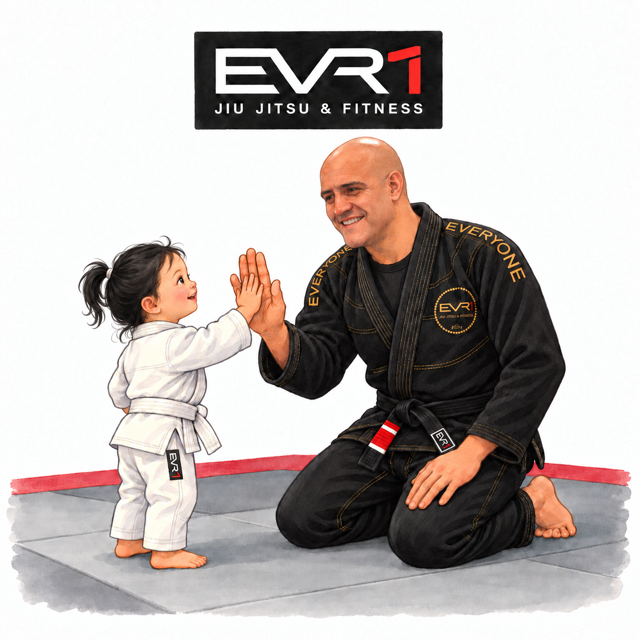 Young girl on the jiu-jitsu mats